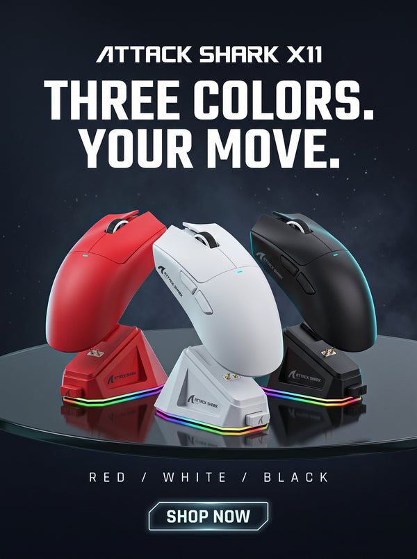 ATTACK SHARK X11 Wireless Gaming Mouse with RGB Dock